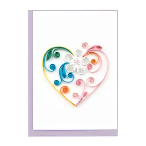 Quilled Colorful Heart Gift Enclosure Mini Card
