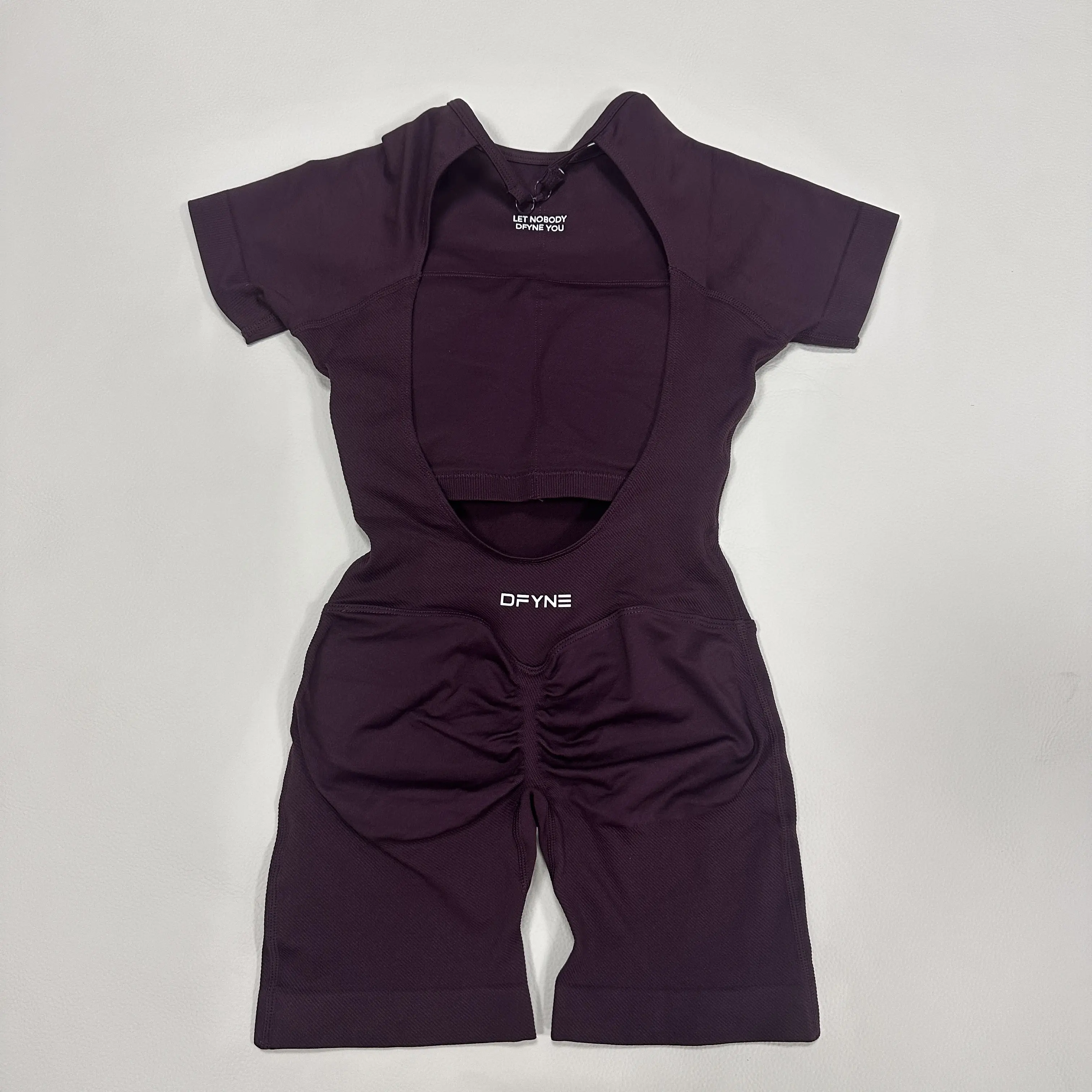 DFYNE One Piece Workout Romper – Breathable High Stretch Activewear Bodysuit for Women