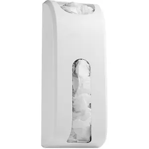 [New Deal] Wall-Mount Grocery Bag Dispenser | Space-Saving Design | Easy Install | Smudge-Proof, Fingerprint-Resistant | White | Holds Most Bags for Maximum Storage