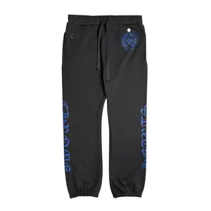 Chrome Hearts Horseshoe Logo Sweatpants Black Blue (Thermal Lined)