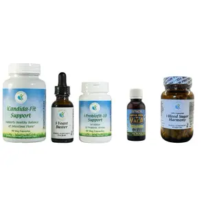 IFastFit Men's Candida Support System - Includes Pata de Vaca, Yeast Buster, Probiotic, and Blood Sugar Harmony for Gut Health and Sugar Harmony