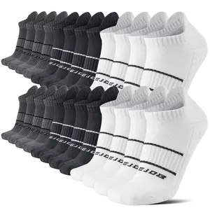 12 Pairs Professional Sports Socks for Men Women Ankle Socks with Cushioning Arch Support Cotton Moisture Wicking Odorless Durable for Basketball Running All Season Universal