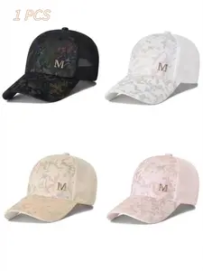 Summer Mesh Baseball Cap with Rhinestone Decor, Adjustable Breathable Street Style Hat for Men and Women, Outdoor Sun Protection