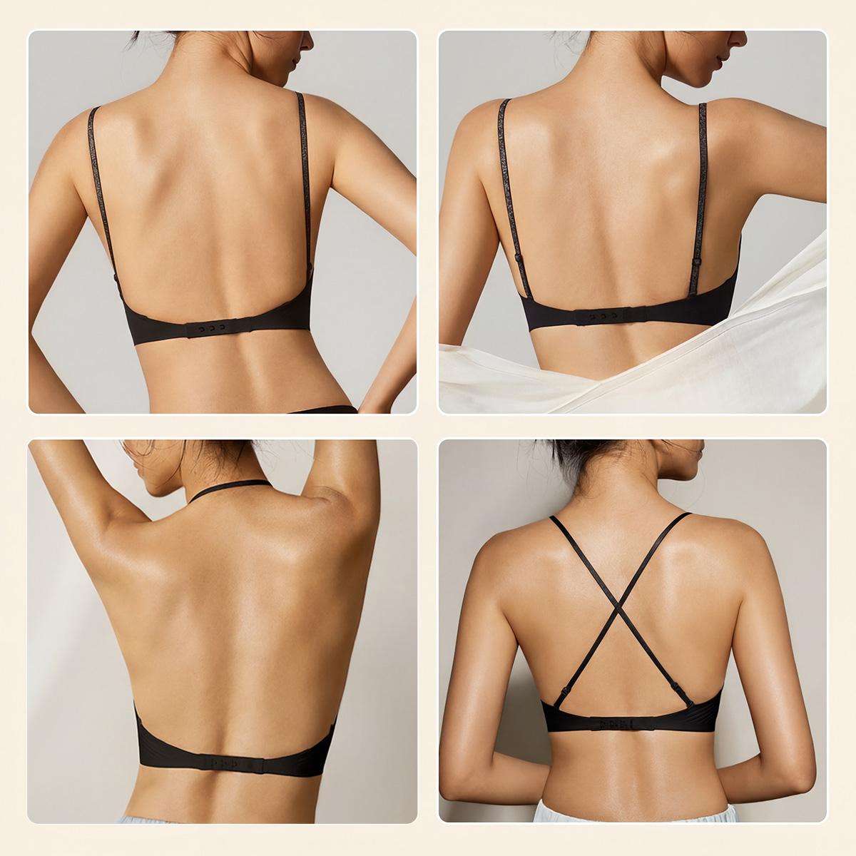 LUCKMEEY Low Back Backless Bras for Women Seamless Invisible Backless Bra Lightly Lined Demi Multiway Bra Multiway Straps Convertible Halter Bra Everyday#tiktokshopbacktoschool#sohochic