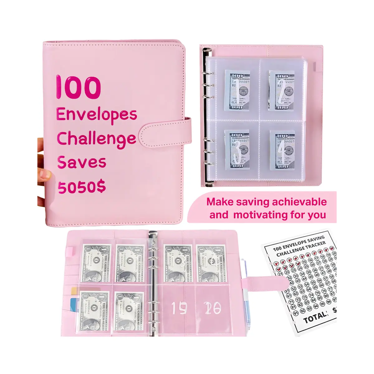 100 Envelope Money Saving Challenge - 100 Envelope Challenge Flipchart, Envelope Money Saving Challenge: Make saving a game and watch your $5050 grow! Ideal for office, home, school