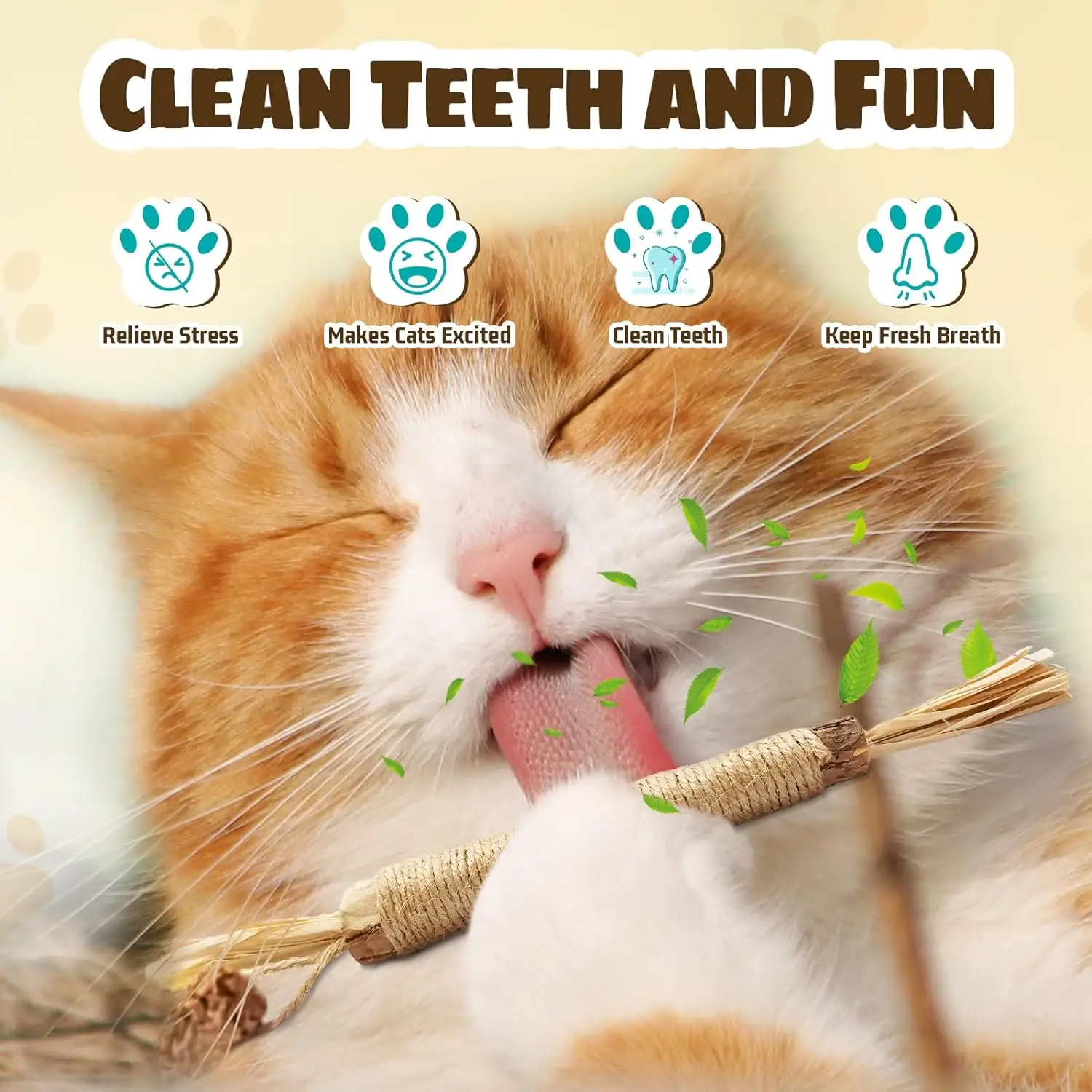 Silvervine Spark 4-Pack Interactive Cat Toys for Joyful Indoor Cats - Natural Edible Silvervine Sticks & Gall Fruit for Dental Health & Digestion - Du