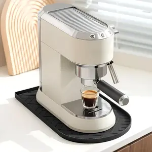 Coffee Mat,15.8"x 7.8"in Bar Mat for Countertop,Heat-Resistant,Non-Slip,Leak-Proof,Fit for Coffee Maker/Espresso Machine-Black
