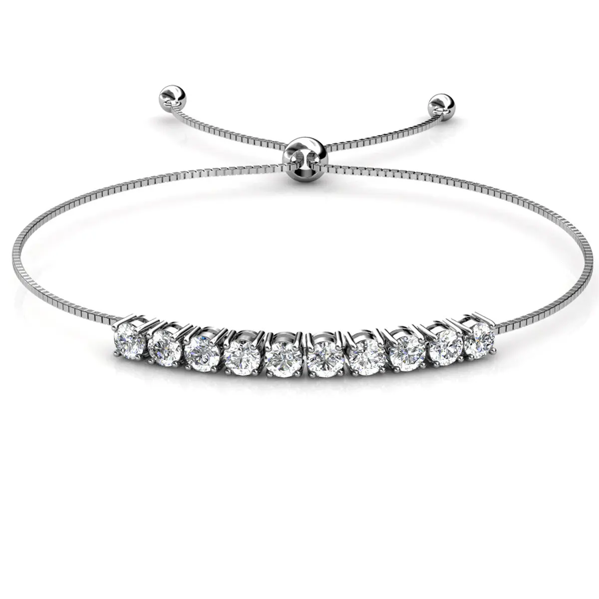 Cameron 18k White Gold Plated Bracelet with Simulated Diamond Crystals