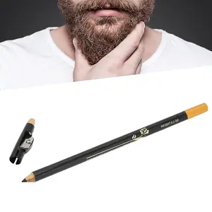 Barber Pencil, Beard Pencil Filler for Men, Barber Pencil for Lineup, Household Beard Pencil Liner, Long Lasting Repair Shape Beard Pen Water/Sweat Proof beard filler Shaping Styling ol(black)-G1