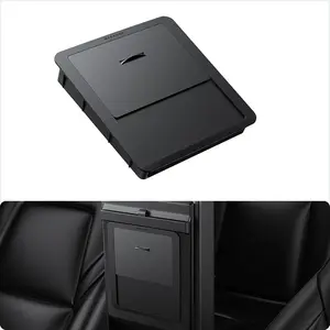 BASENOR Upgraded Tesla Model Y Model 3 Armrest Hidden Storage Box [Carbon Edition] [Powerful Magnetic] Center Console Secret Compartment Accessories 2017-2024 (Proprietary Design)