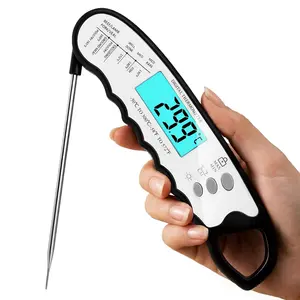 Digital Meat Thermometer for Cooking - 2s  Read  Thermometer, , 180 Auto-Rotating Backlit Large Display, Temp Lock & Recalibration, for BBQ Grill Kitchen Oil Candy