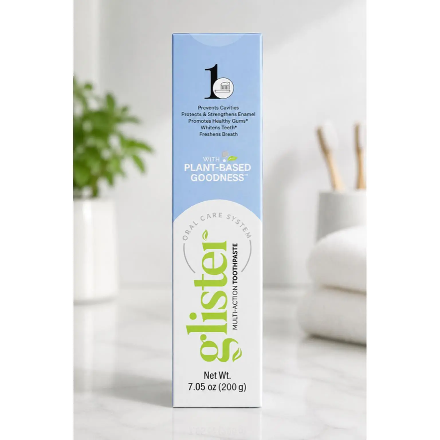 Glister Multi-Action Toothpaste 7.05 oz (200 g) - Plant-Based Goodness for Oral Care System