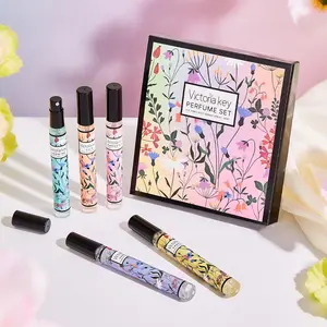 5-Piece Romantic Floral Perfume Gift Set, High-End Flower Fruit Scents, Fresh Long-Lasting Fragrance, Perfect for Dating and Commuting