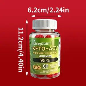 Apple Cider Vinegar Gummies - Keto-Friendly, Metabolism Gummy with AVC & Vitamin B6 Vitamin B12,  Metabolism, Digestion, Detox, Gut & Immune Health，Take 2 Gummies Daily ，Full-Month Supply More Potent Delicious Gummies，60 gummies/bottle Healthcare