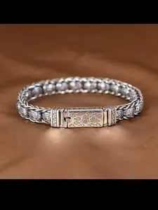 New Handmade Luxury Bracelet, Vintage Weathered Cloud Silk Weaving, Wide Edition Men's Bold Personality Wristband, Unique Accessory