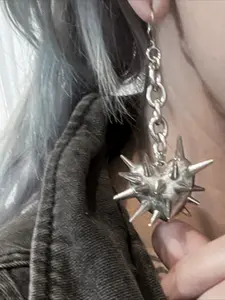 Chic Charm  Hip-hop Silvery Earrings Trendy Jewelry  Engagement  Party Anniversary Christmas Day  Music Festival Gift From A Best Friend