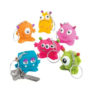 Colorful Monster Keychains - 12 Pc. for Halloween Fun