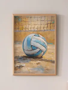 Volleyball Art Poster, Impressionist Art, Wall Art for Sports Enthusiasts