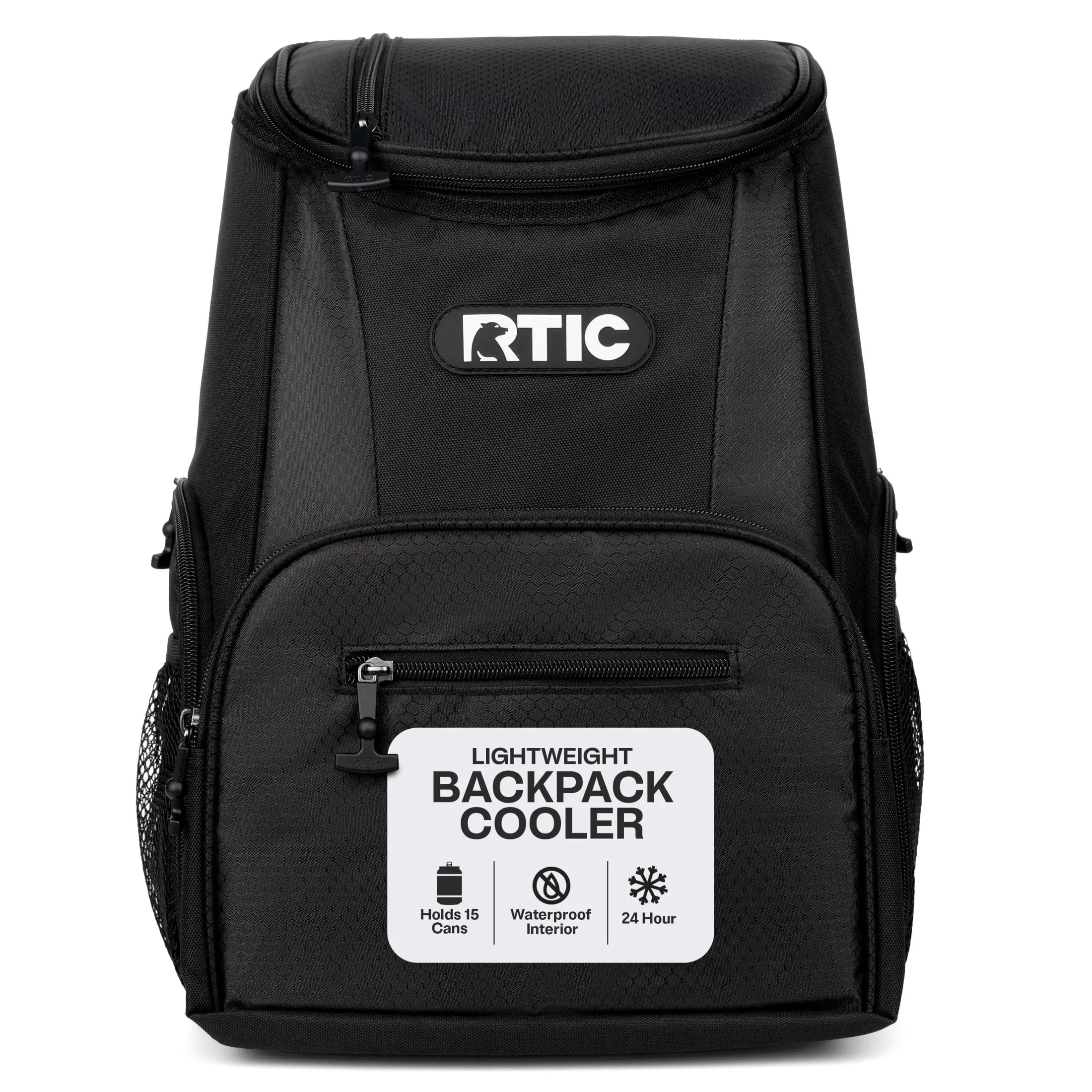 RTIC 15-Can Lightweight Cooler Backpack with Pockets, Black