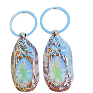 Recuerdos para bautizo, llaveros de San Judas Tadeo y Virgen de Guadalupe Baptism Favors