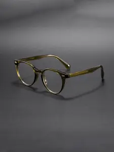 Elegant Round Frame Prescription Glasses, Tr90 Anti-Blue Light Design, Casual Style for Music Festivals & Outdoor Sports