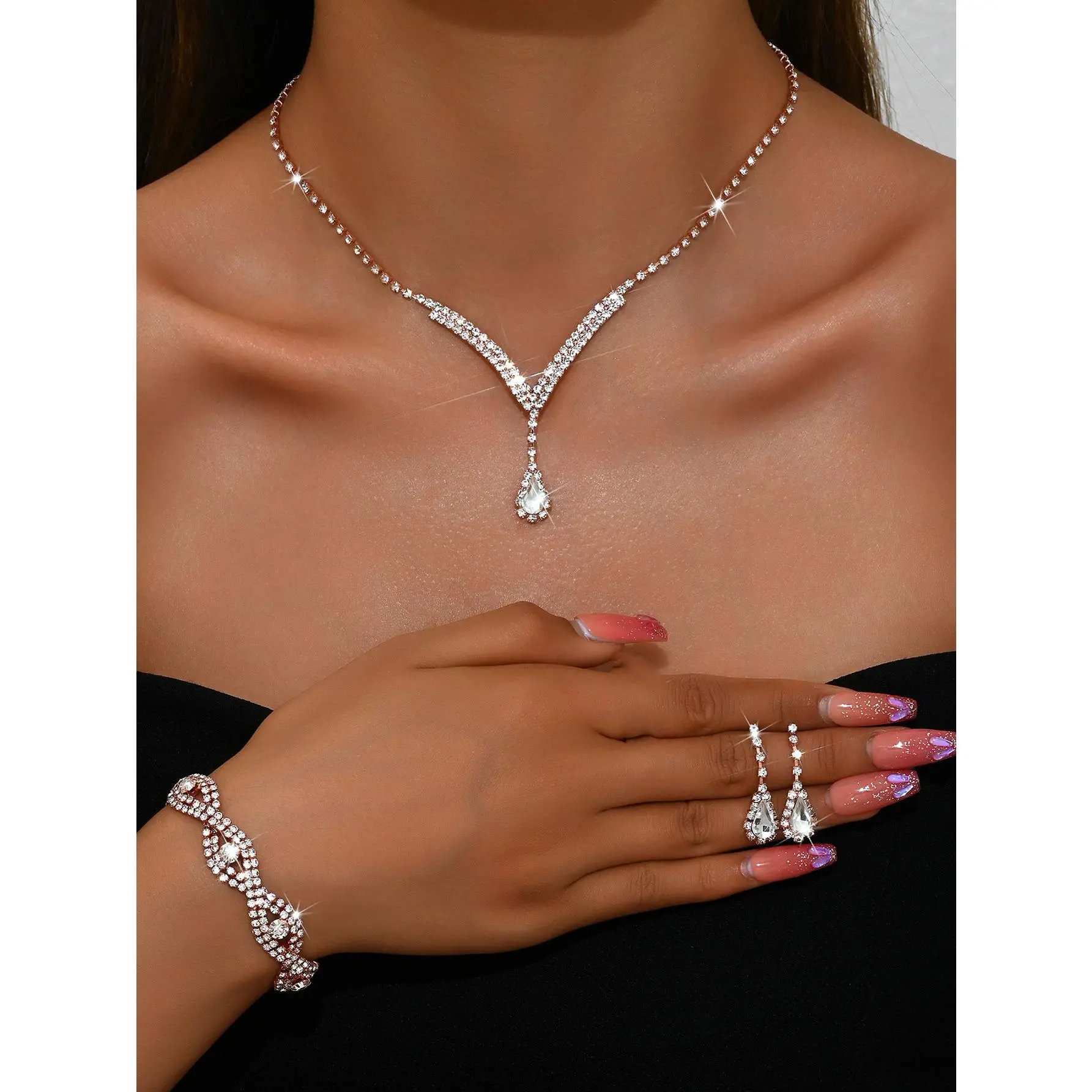 630+746 rose gold (necklace+earrings+bra