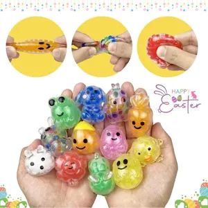 24 PCS Easter Mini Stress Balls Squishy Toys – Soft Sensory Stress Relief Balls for Kids, Easter Basket Stuffers, Egg Fillers, Party Favors & Gifts