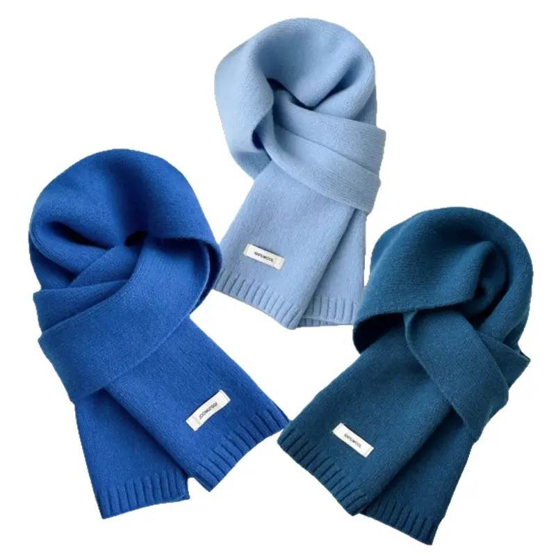 Women's 100% Pure Wool Scarf, Korean Style Solid Color Knitted Neck Warmer for Winter Warmth, Versatile Gift for Moms, Aunts & Grandmas on Mother's Day, Business, Birthday, Christmas, Versatile Design, Gifting, One Size