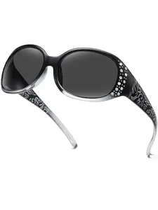 Vintage Rhinestone Decorated Oval Frame Sunglasses, Trendy Sunglasses for Everyday Use, Fashion Accessories for Outdoor Activities, Trendy Beach Eyewear