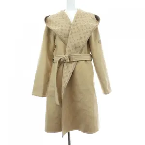 Pre-owned Louis Vuitton Wool Small Leather Goods Signature Double Face Hooded Wrap Coat