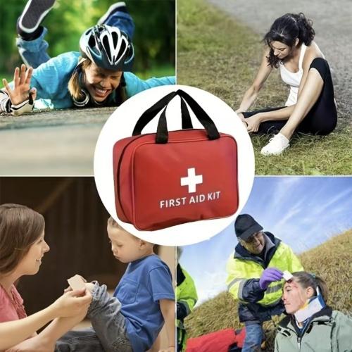 Emergency First Aid Kit, Durable Red Case Emergency Medical Kit, Home & Office & Car Emergency Kit, Portable Emergency Kit, Outdoor Adventure, Hiking, Camping, Survival Medical Kit, Emergency Survival Kit Supplies