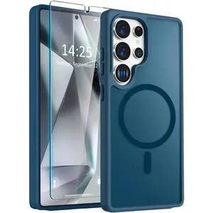 Entronix Case for Samsung Galaxy S25/S24 Plus/Ultra - [Magnetic] Translucent Matte Cover & Clear Screen Protector, Accessories Protection