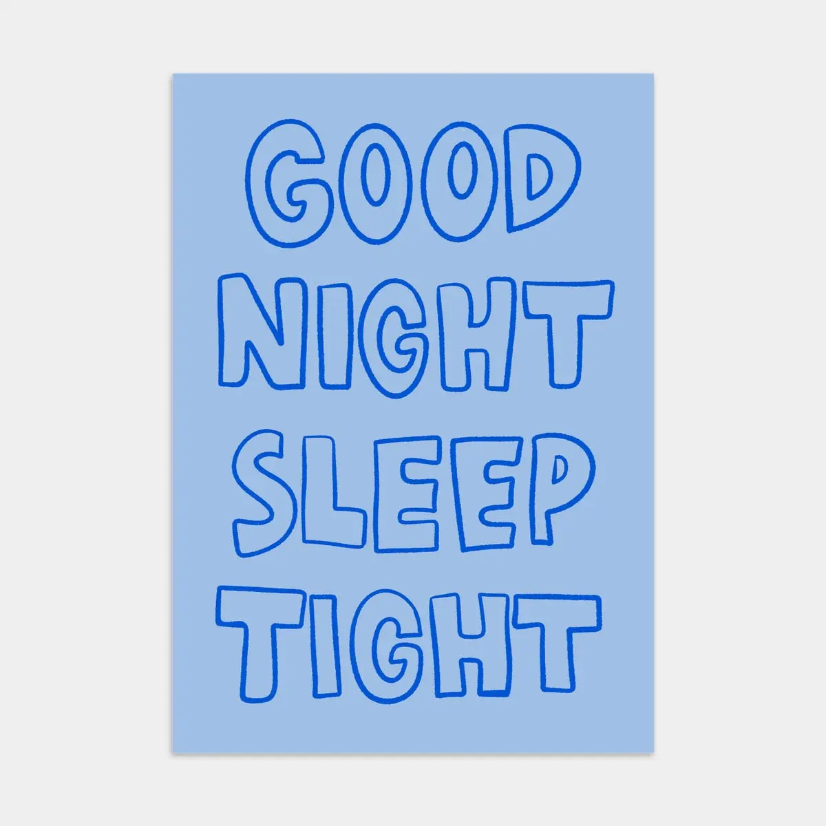 Sleep Poster, Good Night Sleep Tight Print, Mid Century Print,  Trendy Bedroom Poster, Trendy Blue Print| Frameless Poster