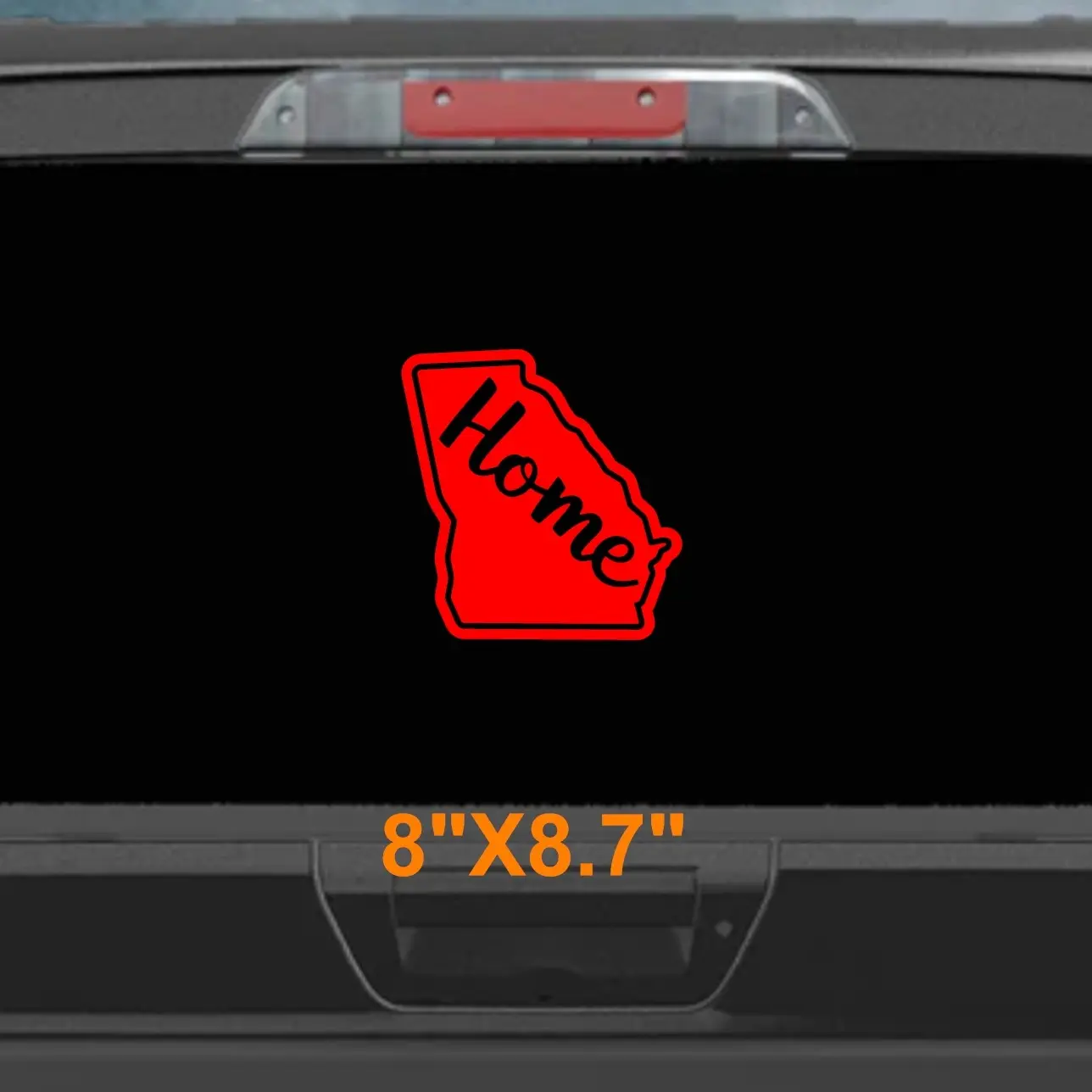 Georgia state shaped home vinyl decal sticker with 'home' written down the middle for cars, trucks, window, Georgia pride decor sticker