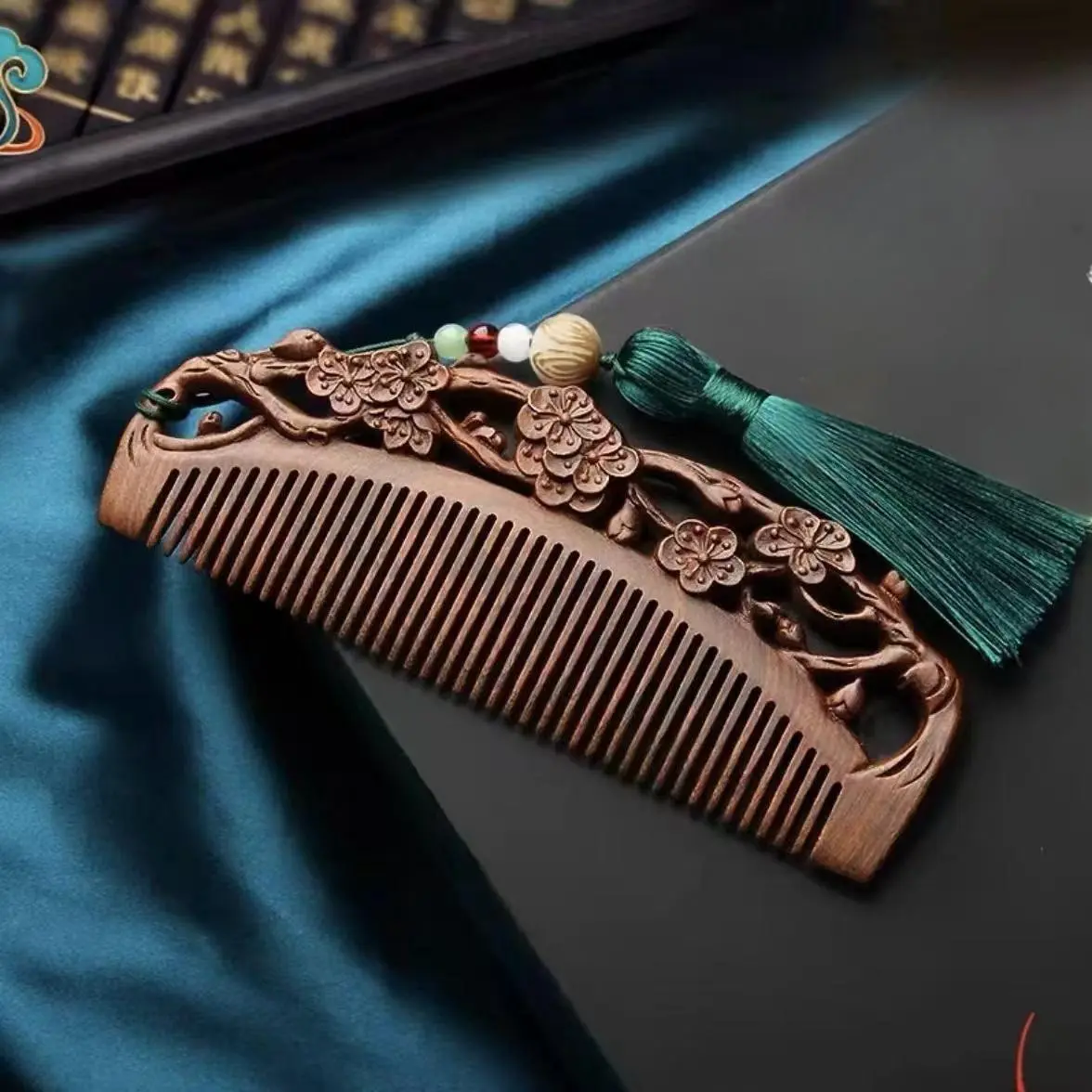 Vintage Wooden Hair Comb, 1 Count Double Sided Carved Hair Brush, Portable Durable Hair Comb for Women & Men, Hair Styling Tool for Daily Use, Salon Styling Brush, Hair Care Comb, Hair Styling Combs, Dual Ended Comb, Hair Tools