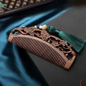 Vintage Wooden Hair Comb, 1 Count Double Sided Carved Hair Brush, Portable Durable Hair Comb for Women & Men, Hair Styling Tool for Daily Use, Salon Styling Brush, Hair Care Comb