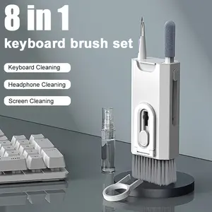 1pc 8-in-1 Cleaning Brush for Computer Keyboard, Earphone Cleaner Pen, Suitable for Tablet, Phone and Headphones Cleaning Tool, Keycap Puller, Non-Electric Use