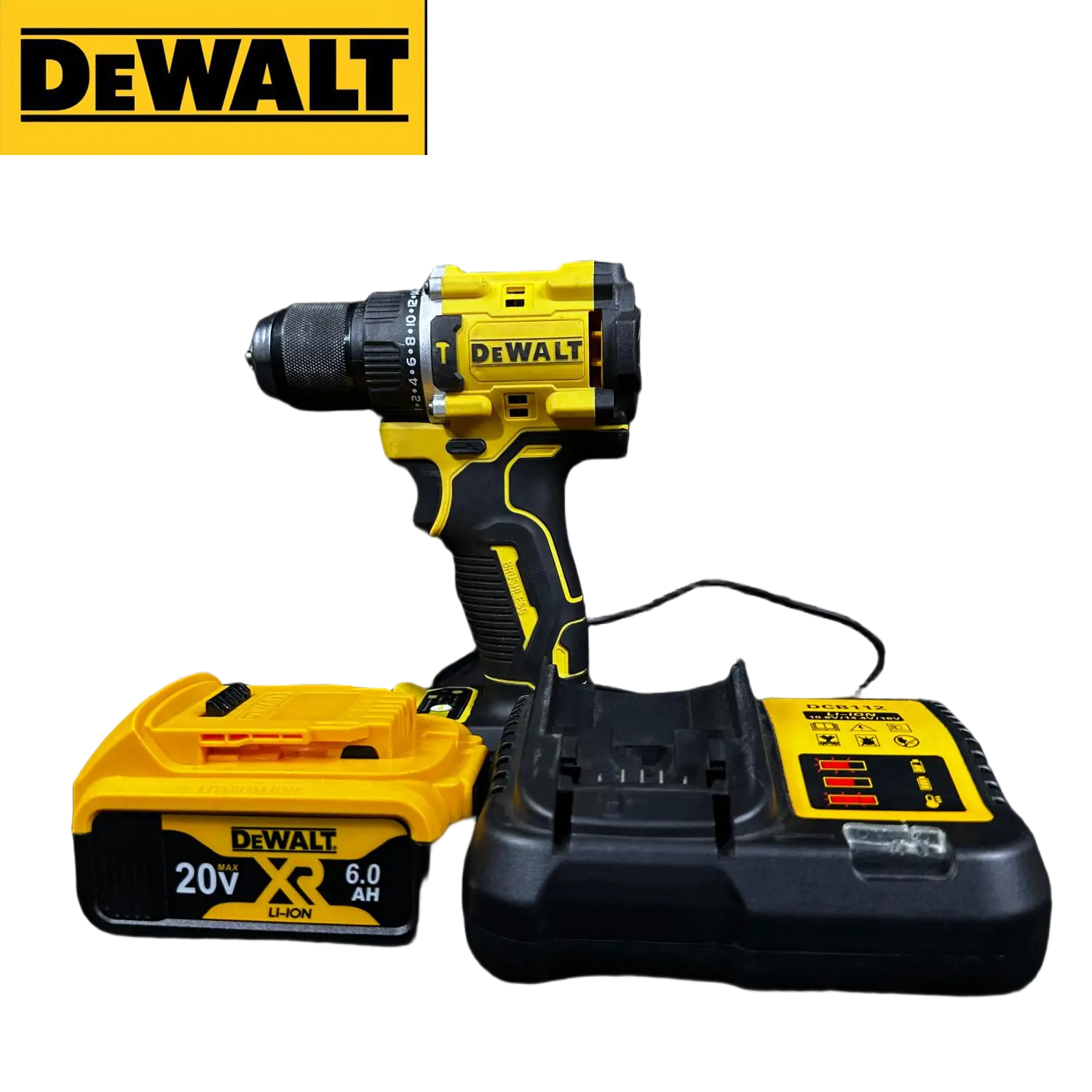 Dewalt DCF805 20V Compact Brushless Cordless Power Drill Driver - Lithium Ion Batteries, High-Torque, Built-In High-Brightness LED Delay Release Lights, Lightweight Ergonomic Design, 1-Hand Operation for DIY Home Projects, Wood/Wall Drilling,