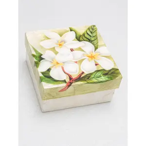 Large Plumeria Capiz Shell Box