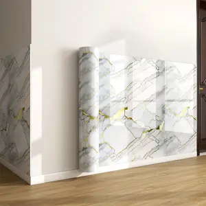 Marble Tile Wall Stickers, Self-Adhesive Waterproof Wallpaper, Anti-Static Xpe Material, Easy Home Installation, Suitable for Kitchen, Bathroom & Living Room, Marble Pattern Wallpaper