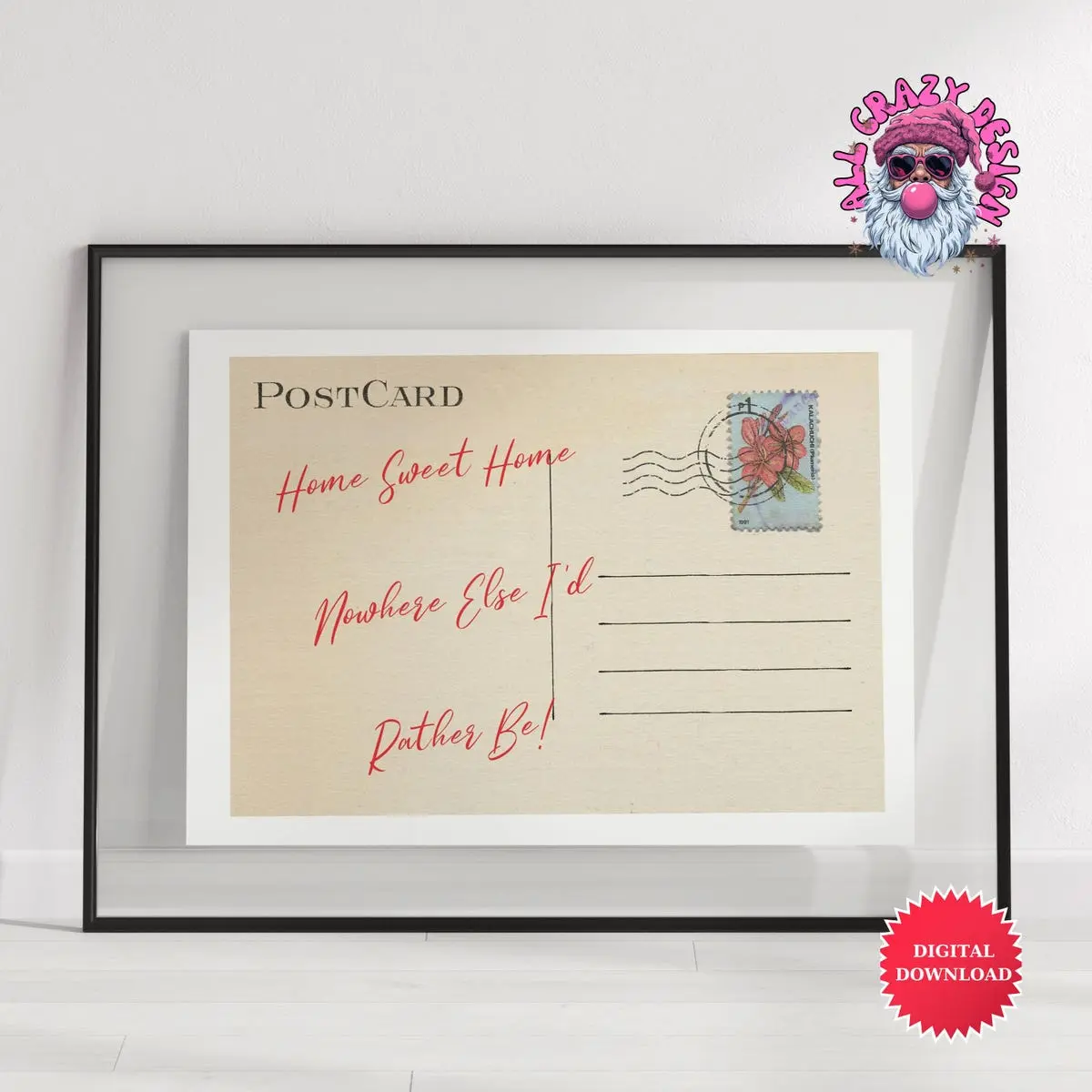 Trendy Horizontal Print, Retro Apartment Aesthetic, Cute Girly Wall Art, Postcard Poster, Vintage Postcard Poster Print, Room Decor, Unframed