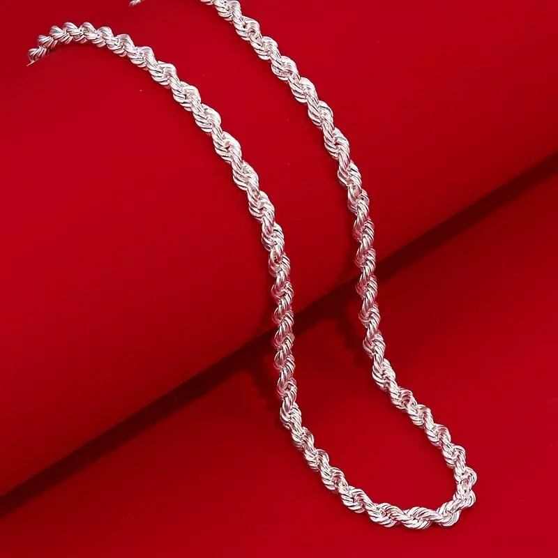 Women's Rope Twist Long Chain Necklace - Zinc Alloy Hip Hop Costume Jewelry with Girl Pendant for Daily Wear, Gift