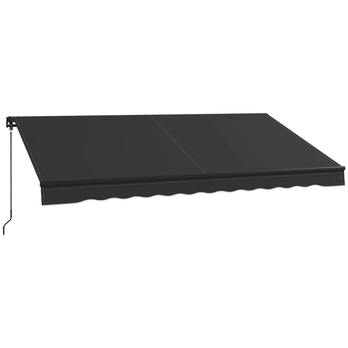 212 Main 840-264V05CG 12 x 10 ft. Outsunny Retractable Awning, 280GSM UV Resistant Sunshade Shelter for Deck, Balcony & Yard, Dark Gray