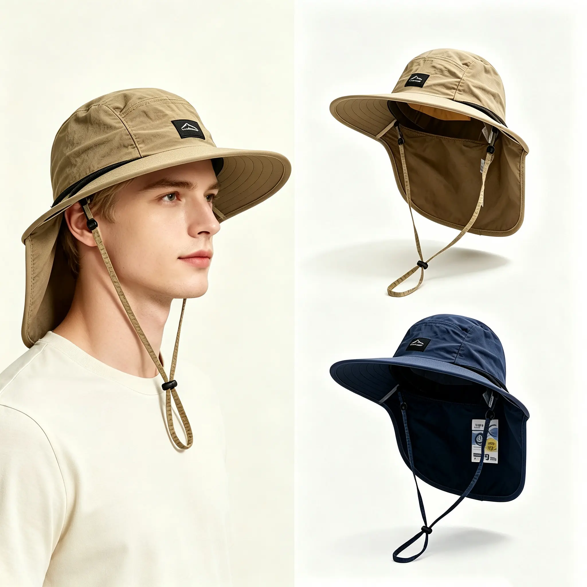 Outdoor Sun Protection Hat - Unisex Summer FishermanHat with Neck Flap | UV-Resistant, Parent-Child Style |Ideal for Camping & Hiking