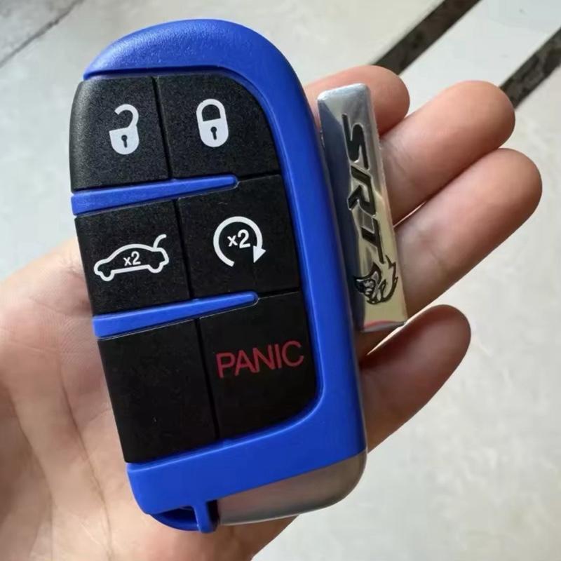 Replacement Key Fob Cover Case fit for 2016 2017 2018 2019 2020 Dodge Charger Challenger Jeep Grand Cherokee Compass Cherokee Renegade Patriot Grand Comander Keyless Entry Remote Key Fob Shell