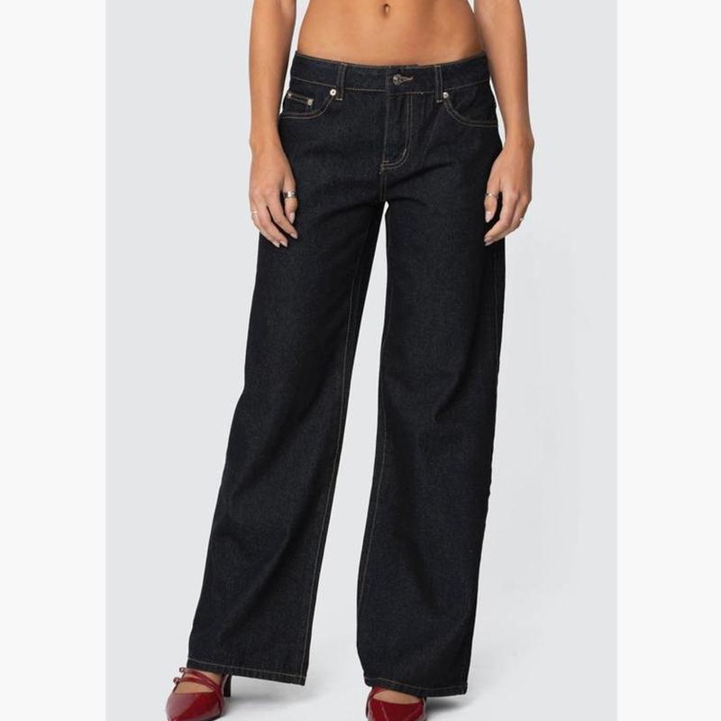 EDIKTED Raelynn Washed Low Rise Baggy Jeans