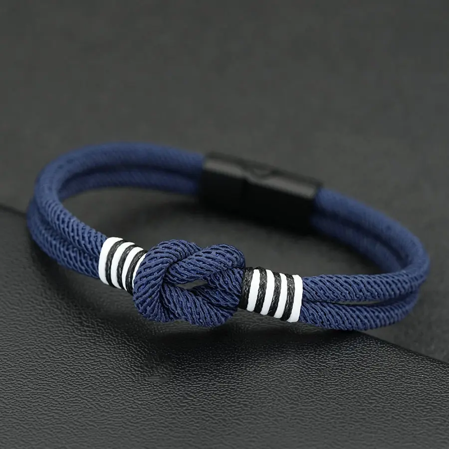 Stylish Rope Bracelet Men 4 Colors Available Grade A 4mm String Charm Braslet Detachable Magnetic Buckle Casual Accessories Male