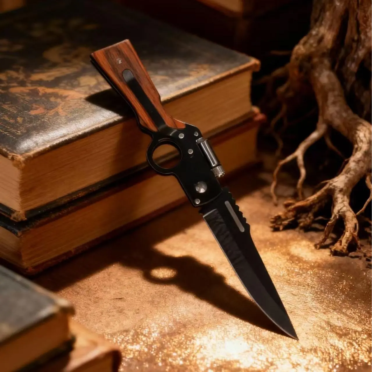 Portable folding knife with pocket snap - with safety lock, LED light, multi-functional tools. A unique gift for men, a birthday present for boyfriends, an adult outdoor item, a must-have for male camping.