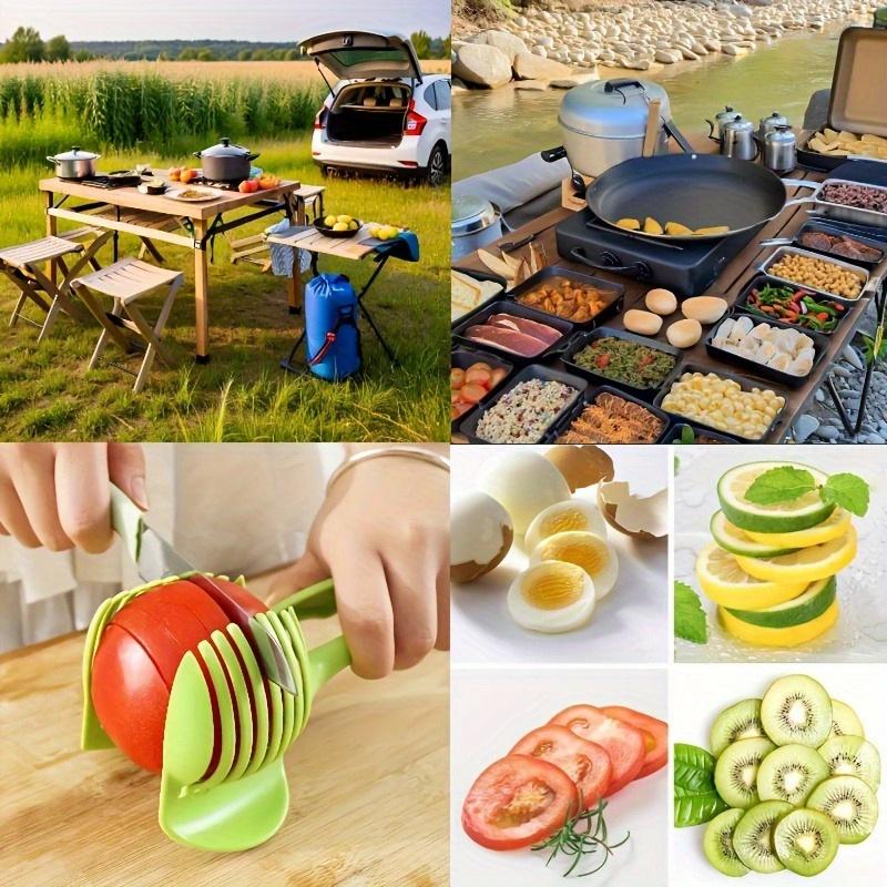 1pc Multifunctional Vegetable and Egg Slicing Tool, Suitable for Cutting Eggs, Potatoes, Tomatoes, Apples, Portable Outdoor Kitchenware, Essential Kitchen Utensil - Easy-to-Use Kitchen Gadget