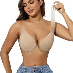 Strapless Sticky Push Up Bra for Large Breasts,Backless Adhesive Invisible Bra for Dress